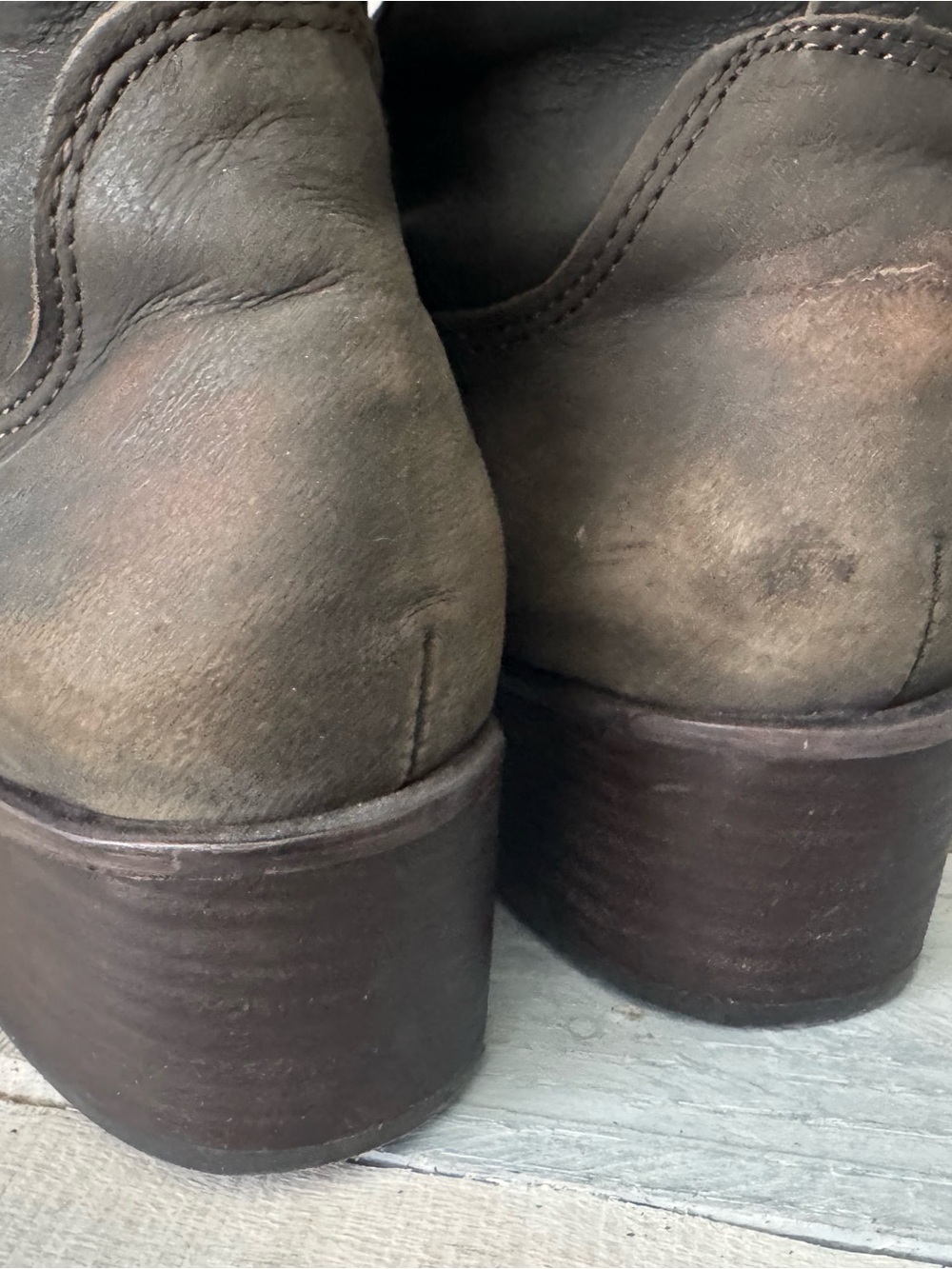 Lucky Brand Tall Distressed Leather Brown Leather Zipper Riding Boots Women’s 8 - Picture 6 of 8